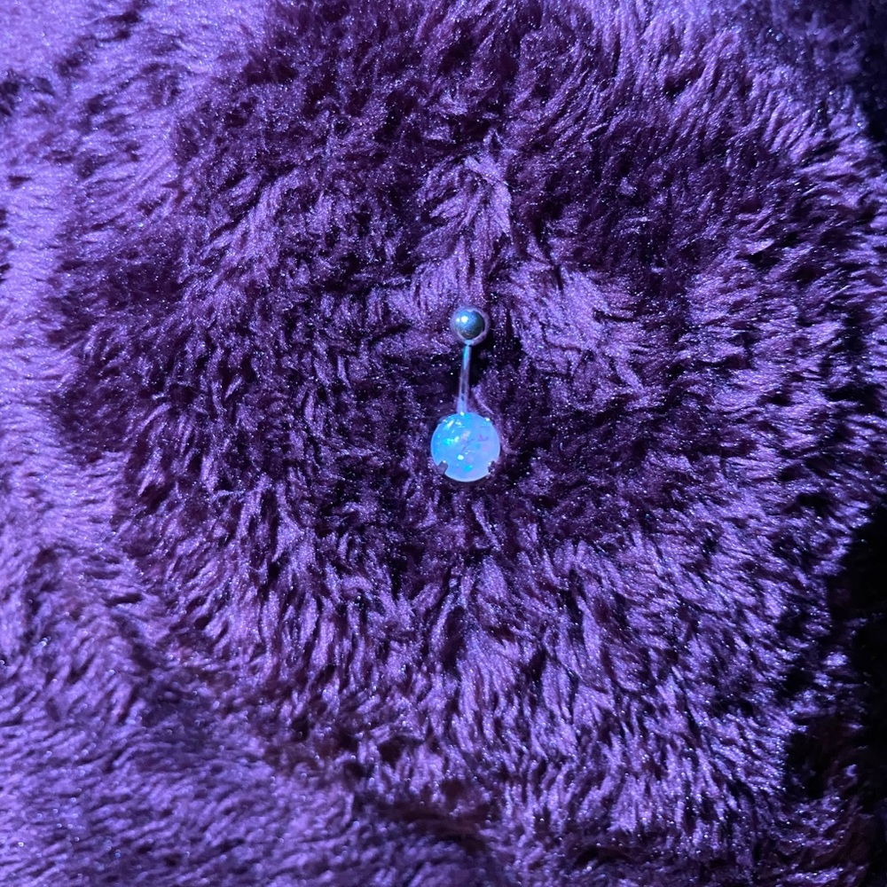 Opal belly ring